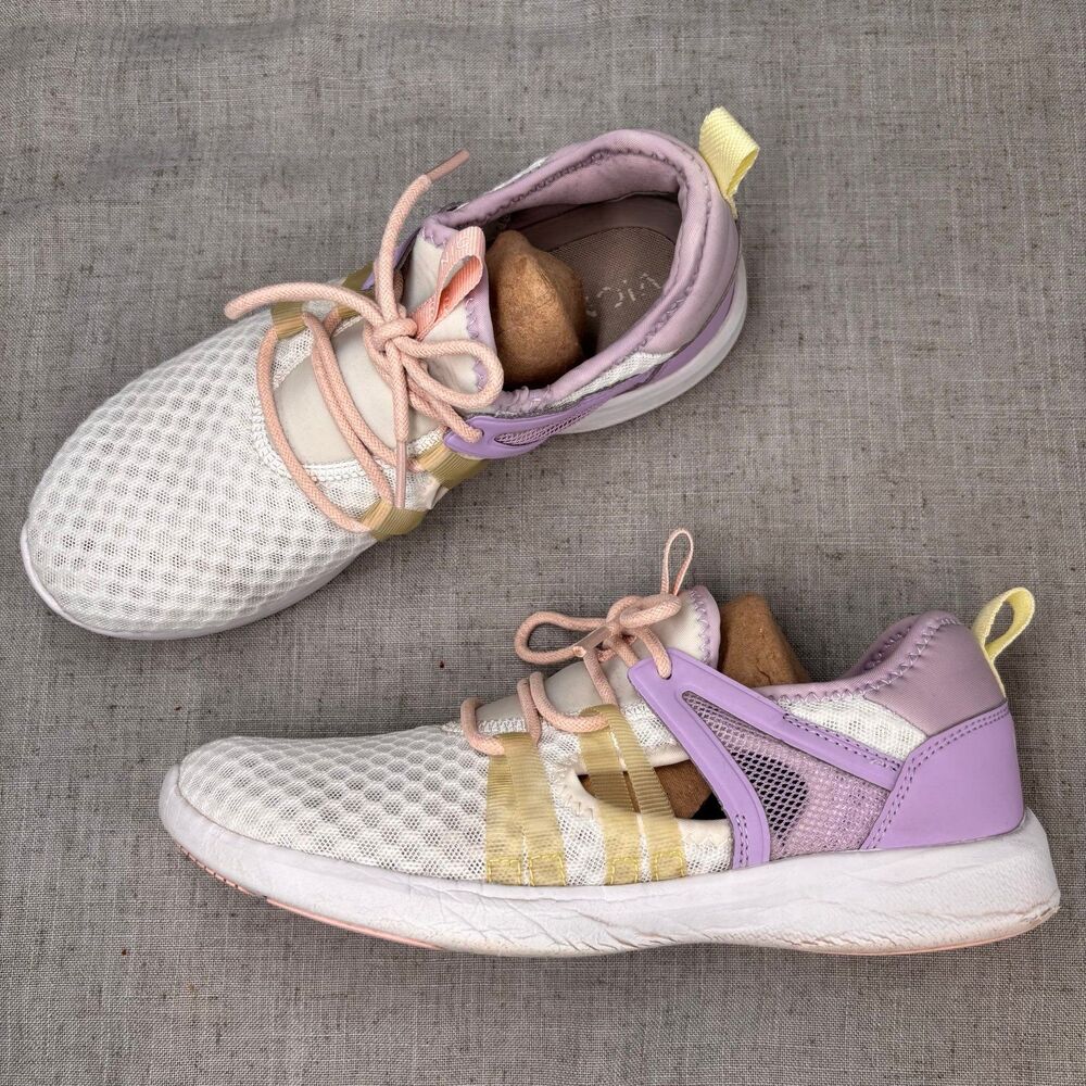 Vionic Adore Sneakers White Purple Mesh Pull On Slip On Shoes Women's Size‎ 7